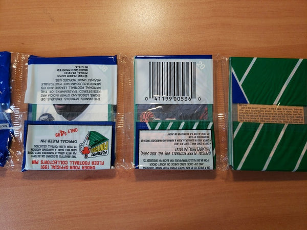 (1) One Triple Rack Pack - 1991 FLEER NFL Football Trading Card - 42 Cards - Shuga Records