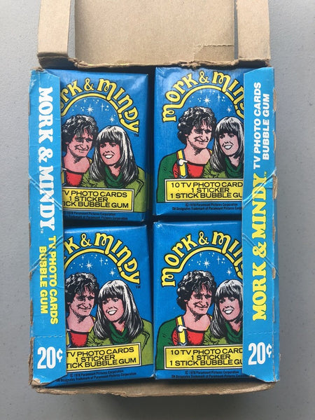 (1) One Pack - New 1978 Topps Mork & Mindy Trading Cards TV Show - 10 Cards + 1 Sticker - Shuga Records