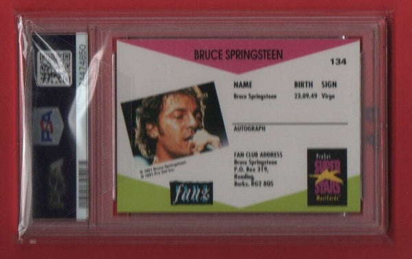 Bruce Springsteen - 1991 Proset Superstars Musicards UK Edition Card #134 - PSA 9 MINT - Shuga Records