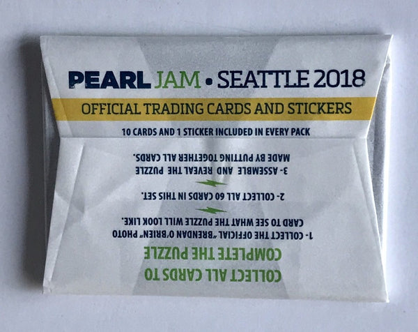 (1) One Pack - New Sealed 2018 Pearl Jam SEATTLE Trading Card PACK - 10 Cards & 1 Sticker - Shuga Records