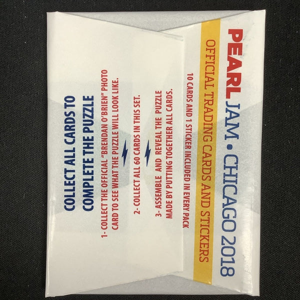 (1) One Pack - New Sealed 2018 Pearl Jam CHICAGO Trading Card PACK - 10 Cards & 1 Sticker - Shuga Records