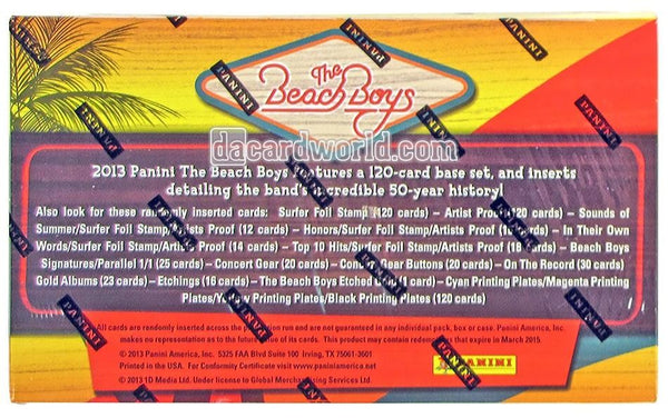 (1) One Pack - New 2013 PANINI The Beach Boys Trading Card - 8 Cards - Shuga Records