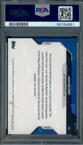 Jennifer Lopez - 2020-21 Topps Now Election #18 PSA 10 GEM MINT 59764851 - Shuga Records
