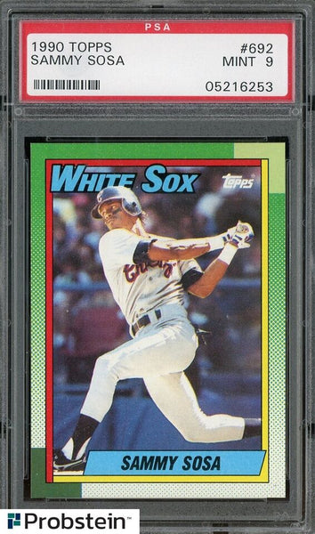 Sammy Sosa - 1990 Topps Card #692 - PSA 9 MINT Chicago White Sox - Shuga Records