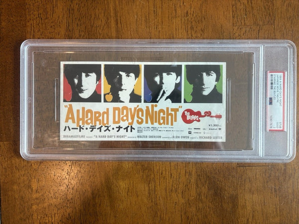 The Beatles 1964 A Hard Day's Night - Japan Japanese Movie Ticket Stub PSA 2 GOOD 103617678 - Shuga Records