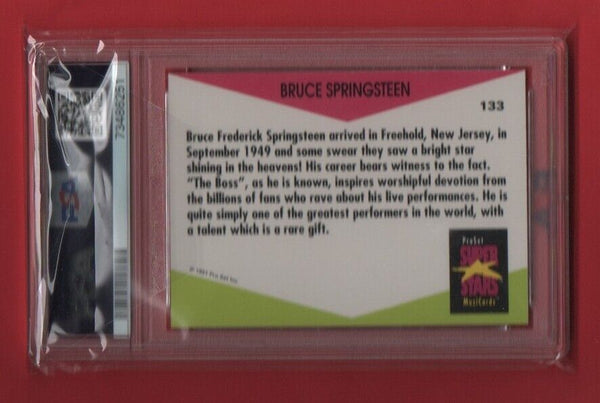 Bruce Springsteen - 1991 Proset Superstars Musicards UK Edition Card #133 - PSA 9 MINT - Shuga Records