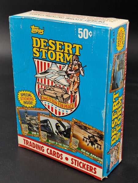 (1) One Pack - 1991 TOPPS Desert Storm Coalition For Peace Trading Card Homecoming Edition - 8 Cards & 1 Sticker - Shuga Records