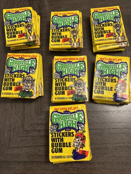 (1) Pack - Fleer Grossville High 1986 1st Series Trading Cards - 5 Card & 1 Sticker - Shuga Records
