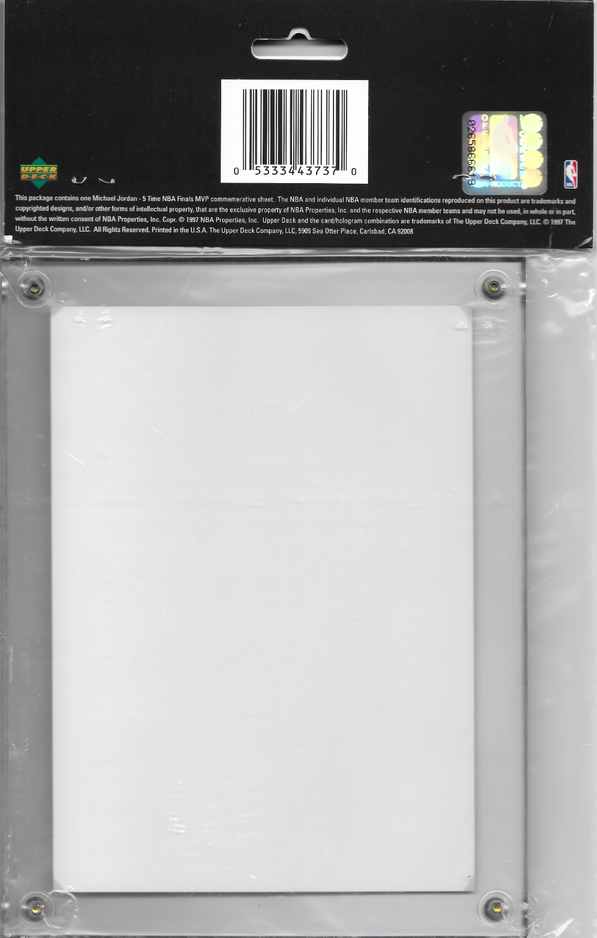 New - 1997 Michael Jordan - Upper Deck 5 Time NBA Finals MVP Jumbo
