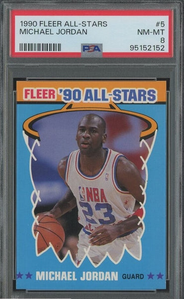 1990 Fleer All-Stars #5 Card - Michael Jordan Chicago Bulls HOF PSA 8 NM-MT - Shuga Records