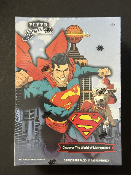 (1) One Pack - 2025 DC FLEER Brilliants SUPERMAN The World Of Metropolis Trading Card - 5 Cards - Shuga Records
