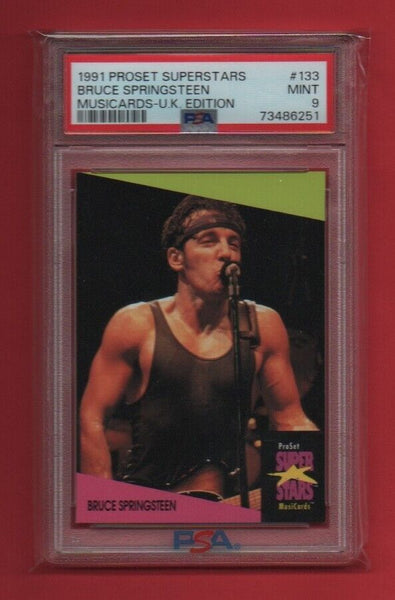 Bruce Springsteen - 1991 Proset Superstars Musicards UK Edition Card #133 - PSA 9 MINT - Shuga Records