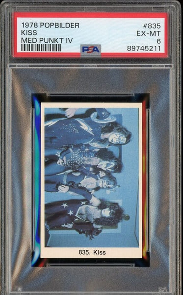 KISS - 1978 Popbilder Med Punkt IV - Card #835 - PSA 6 EX-MT - Shuga Records
