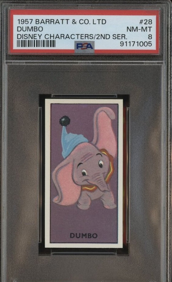 Dumbo - 1957 Walt Disney Barratt & CO. Ltd Tobacco Card - Card #692 - PSA 8 NM-MT Mickey's Sweet Cigarettes - Shuga Records