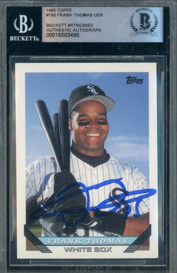 Signed Autographed - Frank Thomas - 1993 Bowman Topps Card #150 Chicago White Sox - Beckett BGS BAS - Shuga Records