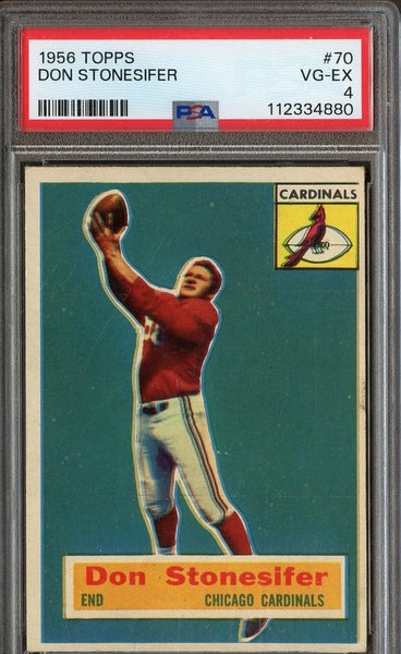 Don Stonesifer 1956 Topps Football Chicago Cardinals #70 USA PSA 4 VG-EX 112334880 - Shuga Records