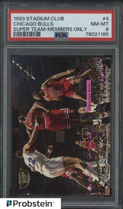 Chicago Bulls - 1993 Topps Stadium Club Basketball NBA Chicago Bulls Team Card #4 - PSA 8 NM-MT - Shuga Records