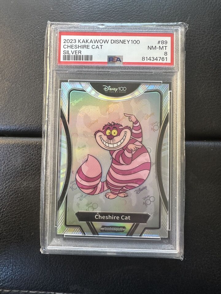 Cheshire Cat - Alice in Wonderland - 2023 Kakawow Walt Disney 100 Card #89 Silver Holo PSA 8 NM-MT - Shuga Records
