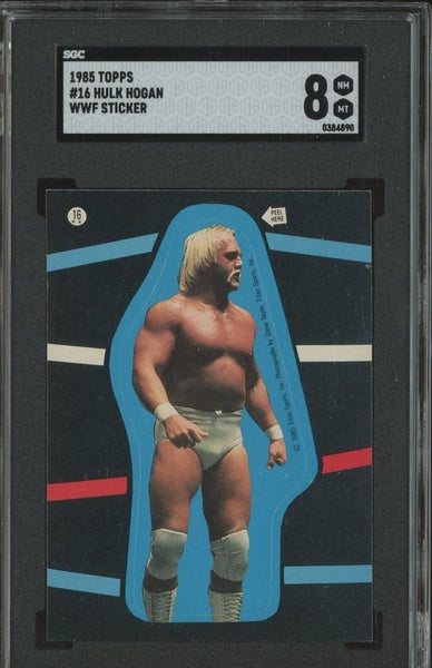Hulk Hogan 1985 Topps WWF Wrestling Sticker Card # 16SGC 8 NM-MT 0384890 - Shuga Records