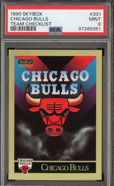 Chicago Bulls Michael Jordan - 1990 Skybox Team Checklist Card #331 - PSA 9 MINT - Shuga Records