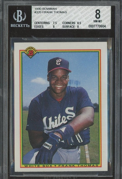 Frank Thomas 1990 Bowman #320 Chicago White Sox RC Rookie Beckett BGS BAS 0007770604 - Shuga Records