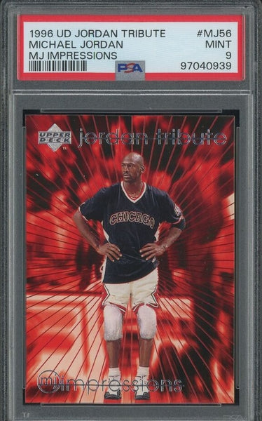 Michael Jordan - 1996 Upper Deck NBA Tribute MJ Impressions Card #MJ56 Chicago Bulls - PSA 9 MINT - Shuga Records