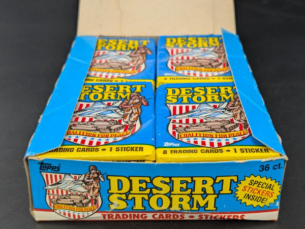 (1) One Pack - 1991 TOPPS Desert Storm Coalition For Peace Trading Card Homecoming Edition - 8 Cards & 1 Sticker - Shuga Records