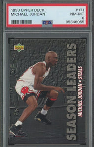 Michael Jordan - 1993-1994 Upper Deck Season Leaders Card NBA #171 Chicago Bulls - PSA 8 NM-MT - Shuga Records