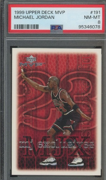 Michael Jordan - 1999 Upper Deck NBA MVP Card #191 Chicago Bulls - PSA 8 NM-MT - Shuga Records