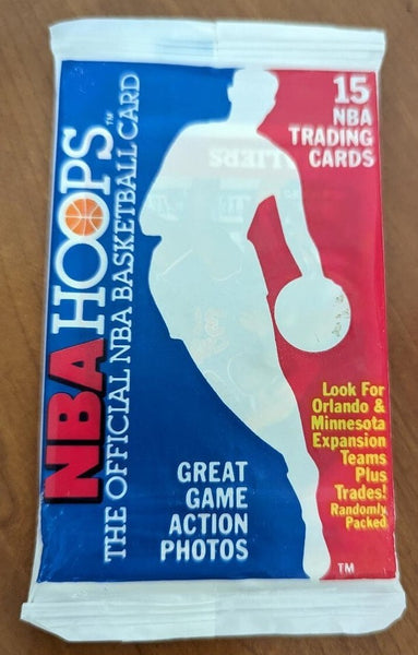 (1) One Pack - 1989-1990 NBA HOOPS Basketball Trading Card - 15 Cards - Shuga Records