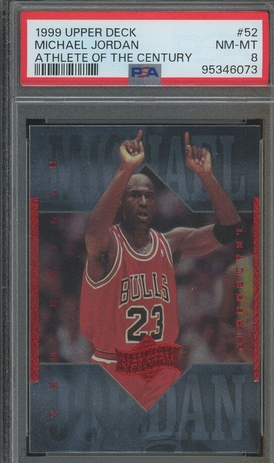 Michael Jordan - 1999 Upper Deck Athlete of The Century #52 Chicago Bulls HOF PSA 8 NM-MT - Shuga Records