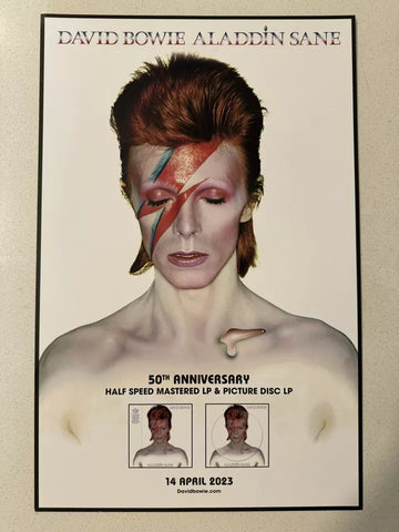 David Bowie - Aladdin Sane - 50th Anniversary Album Promo Poster - 11" x 17"