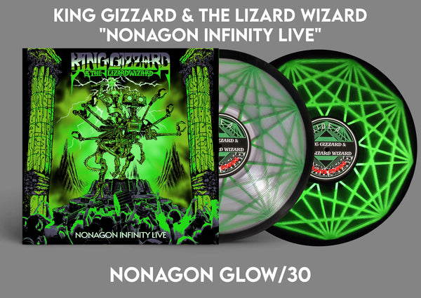 King Gizzard And The Lizard Wizard - Nonagon Infinity Live - Mint- LP Record 2024 Romanus Shuga Exclusive NONAGON Glow Filled Vinyl & Numbered 04/25- Psychedelic Rock - Shuga Records