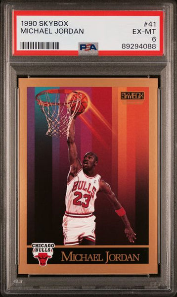 Michael Jordan - 1990 Skybox NBA Card #41 Chicago Bulls  - PSA 6 EX-MT