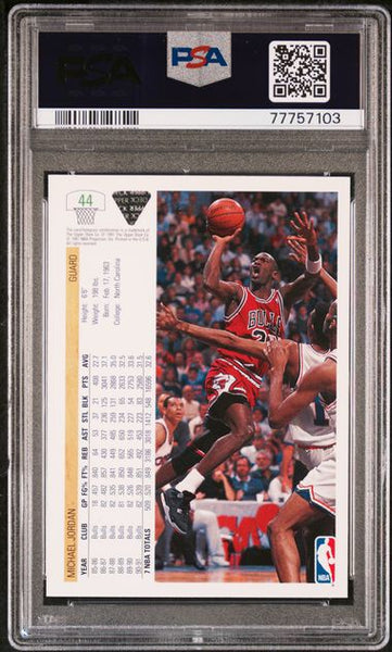 Michael Jordan - 1991 Upper Deck Card #44 Chicago Bulls PSA 7 NM - Shuga Records