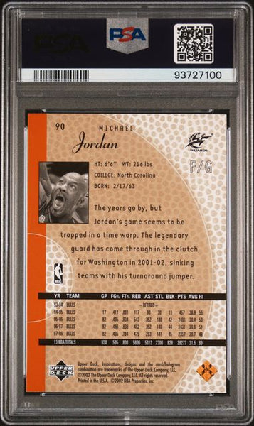 Michael Jordan 2001 UPPER DECK INSPIRATIONS Card #90 Chicago Bulls Wizards HOF PSA 7