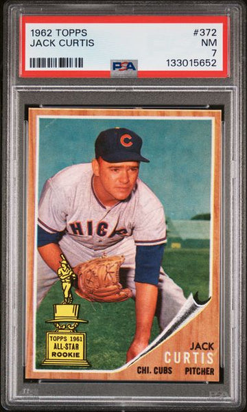 1962 TOPPS #372 JACK CURTIS - Chicago Baseball PSA 7 NM