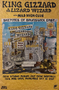 King Gizzard & the Lizard Wizard - Sketches of Brunswick East - 11" x 17" Promo Poster - p0383-3 - Shuga Records