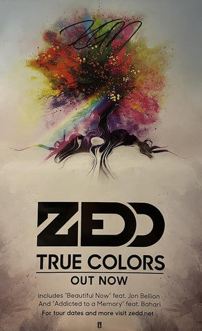 Signed Zedd - True Colors - 14" x 22" Double Sided Promo Poster - p0011-1