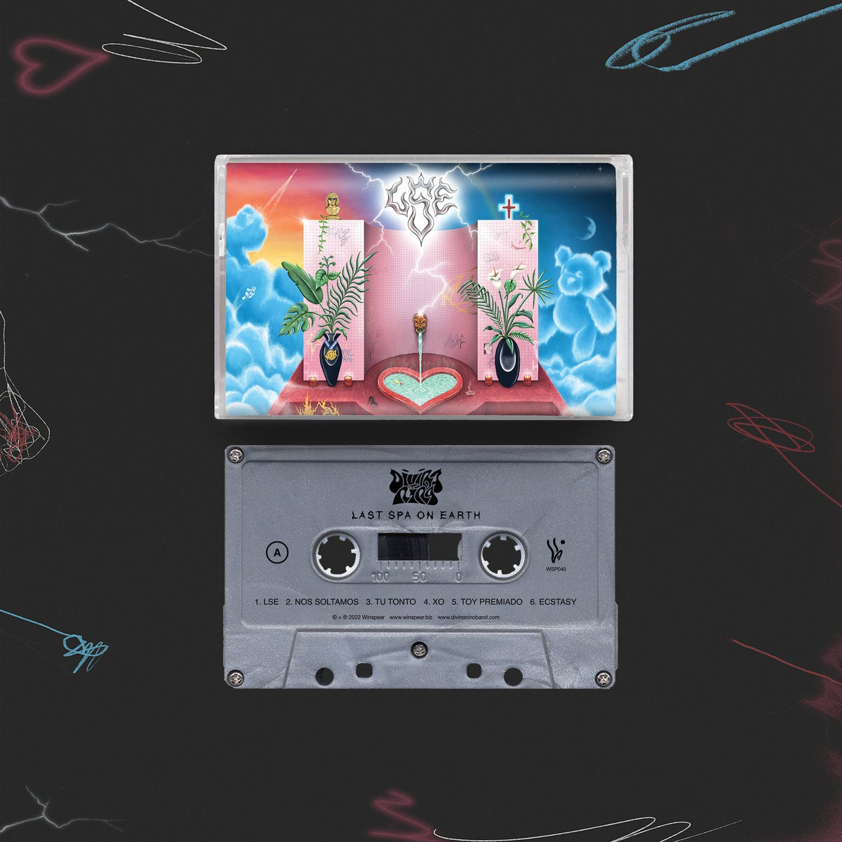 Divino Niño - Last Spa on Earth - New Cassette 2022 Winspear Tape - Local Chicago Indie Rock / Psychedelic / Reggaeton - Shuga Records