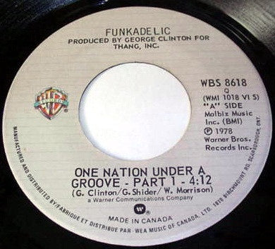 Funkadelic ‎– One Nation Under A Groove - VG 7" Single 45 Record 1978 USA - P.Funk /Disco