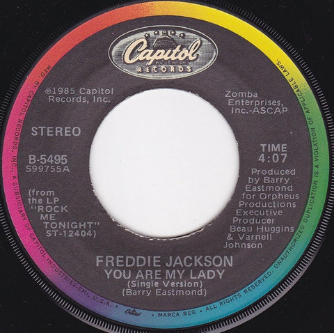 Freddie Jackson - You Are My Lady / I Wanna Say I Love You - VG+ 7" Single 45RPM 1985 Capitol USA - Funk / Soul