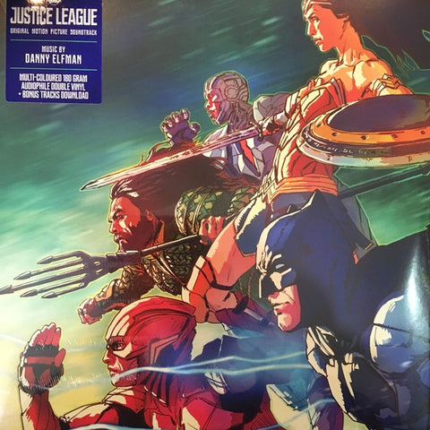 Danny Elfman ‎– Justice League (Original Motion Picture Soundtrack) - New 2 LP Record 2018 WaterTower Europe Import 180 gram Blue & Black marbled Vinyl - Soundtrack