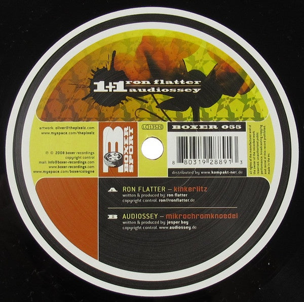 Ron Flatter / Audiossey ‎– 1+1 - New 12" Single Record 2008 Boxer German Import Vinyl - Tech House / Minimal - Shuga Records