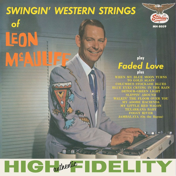 Leon McAuliffe ‎– Swingin' Western Strings of Leon McAuliff (1962) - New LP Record 2018 Modern Harmonic USA Blue Vinyl - Country - Shuga Records