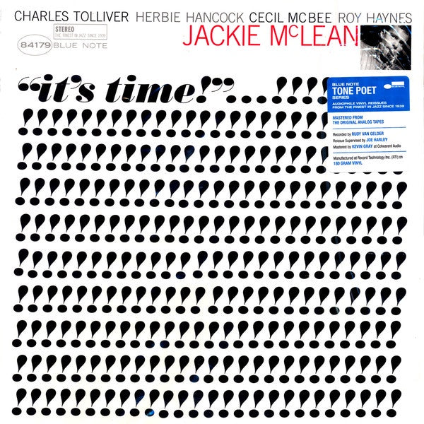 Jackie McLean ‎– It's Time! (1965) - New LP Record 2020 Blue Note USA 180 gram Tone Poet Vinyl - Jazz / Hard Bop - Shuga Records