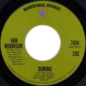Van Morrison - Domino / Sweet Jannie - VG+ 7" Single 45RPM 1970 Warner Bros. Records USA - Rock / Funk / Soul