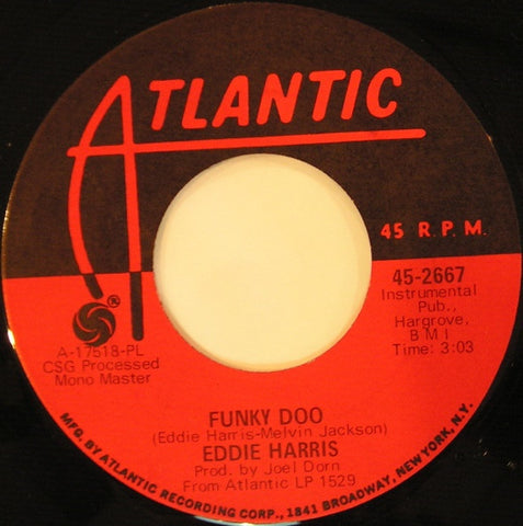 Eddie Harris ‎– Movin' On Out / Funky Doo - VG- 45rpm 1969 USA Atlantic Records - Jazz / Soul