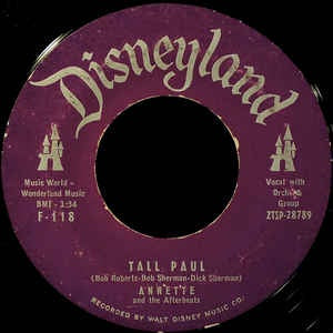 Annette And The Afterbeats ‎– Tall Paul/Ma - He's Making Eyes At Me VG - 7" Single 45RPM 1959 Disneyland USA - Pop/Rock