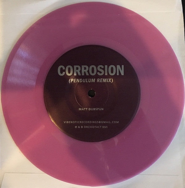 Matt Dubspun ‎– Corrosion (Pendulum Remix) / Besides - New 7" Vinyl 2017 Vibenotic Recordings Pressing on Lavender Colored Vinyl - Chicago, IL Minimal Techno / House